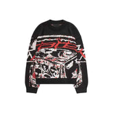 Oversized Harajuku O Neck Knitwear Sweatshirt